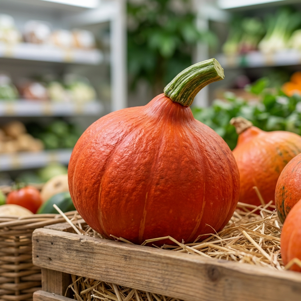 Red Hokkaido squashes